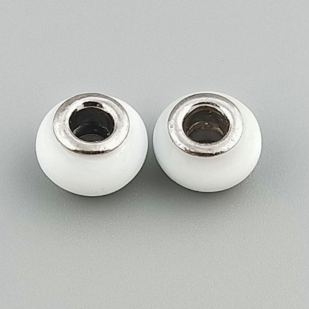 Perlina foro largo bianco 13.5x8.5mm 1pz