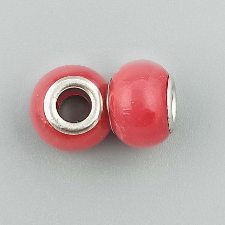 Perlina foro largo rosso 13.5x8.5mm 1pz