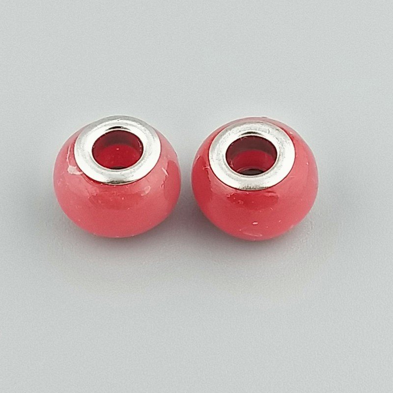 Perlina foro largo rosso 13.5x8.5mm 1pz