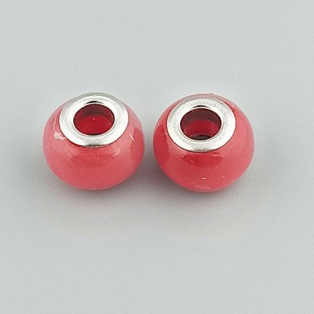 Perlina foro largo rosso 13.5x8.5mm 1pz