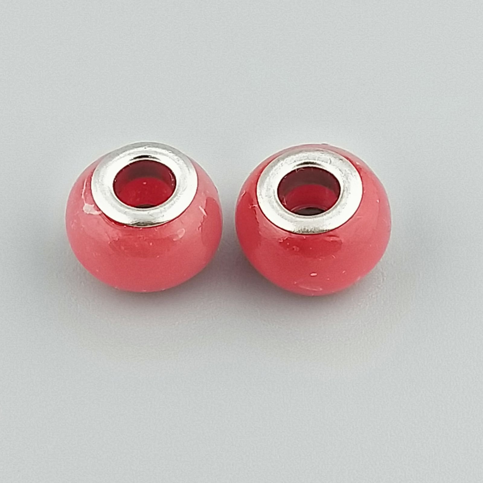 Perlina foro largo rosso 13.5x8.5mm 1pz