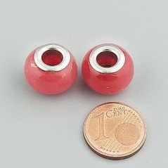 Perlina foro largo rosso 13.5x8.5mm 1pz