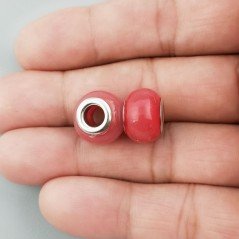 Perlina foro largo rosso 13.5x8.5mm 1pz