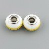 Perlina foro largo giallo e bianco13.5x8.5mm 1pz