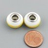 Perlina foro largo giallo e bianco13.5x8.5mm 1pz