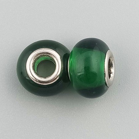 Perlina foro largo verde 13.5x8.5mm 1pz