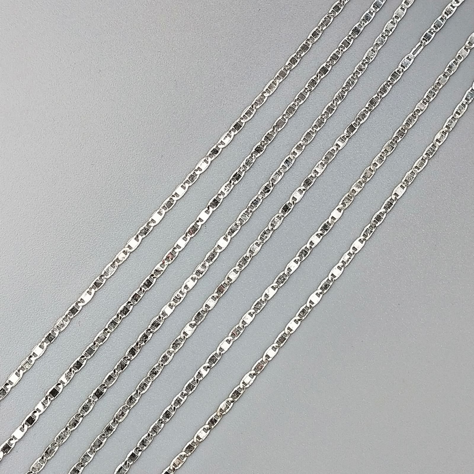 Catena Di Acciao Forma Maglia Doppio1,50X4mm-Rodiato 1mt
