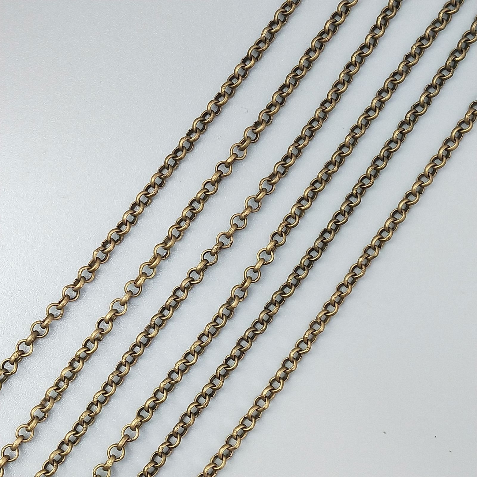 Catena Di Ottone Forma Tondo 03mm-Ottone Antico 1mt