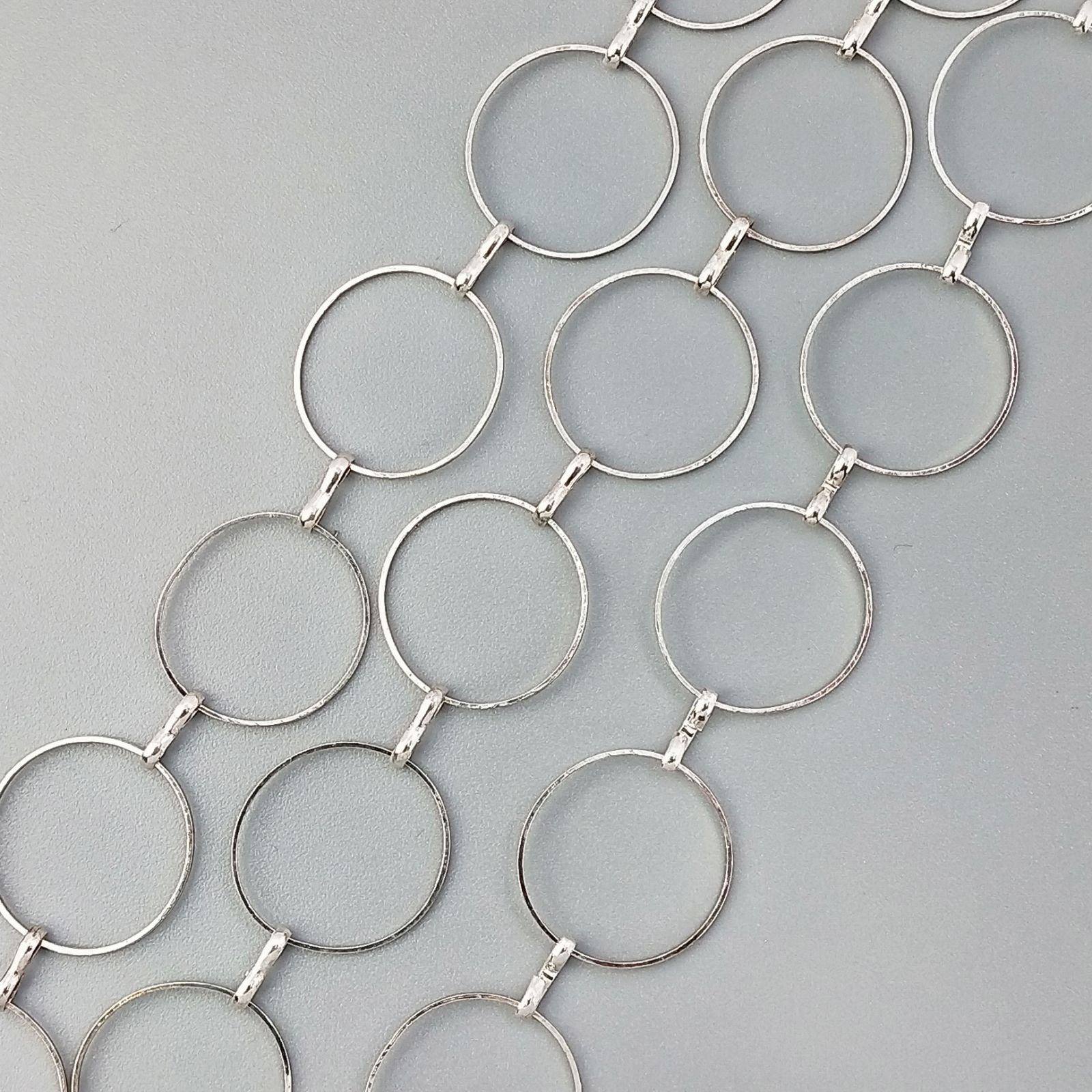 Catena Di Metallo Forma Tondo 18mm-Argentato 1mt