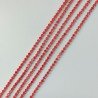 Catena Di Ottone Con Strass Incastonati 02mm Rosso-Argentato 1mt
