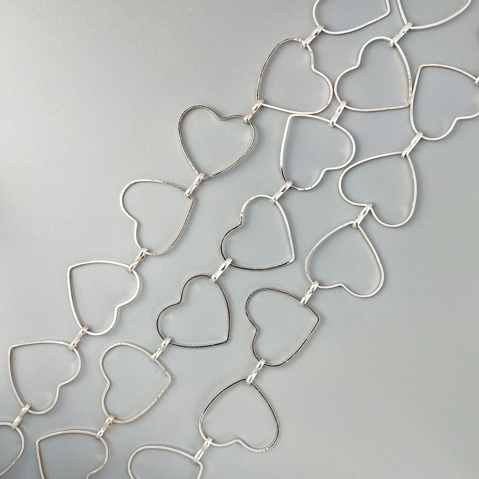 Catena Di Metallo Forma Cuore 19X20mm-Argentato 1mt