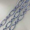 Catena Di Alluminio Forma Ovale Smaltato 13X28mm-Greco Ciano 1mt