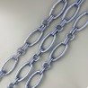 Catena Di Alluminio Forma Ovale Smaltato 13X28mm-Greco Ciano 1mt