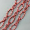 Catena Di Alluminio Forma Ovale Smaltato 13X28mm-Rosso 1mt