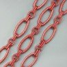 Catena Di Alluminio Forma Ovale Smaltato 13X28mm-Rosso 1mt