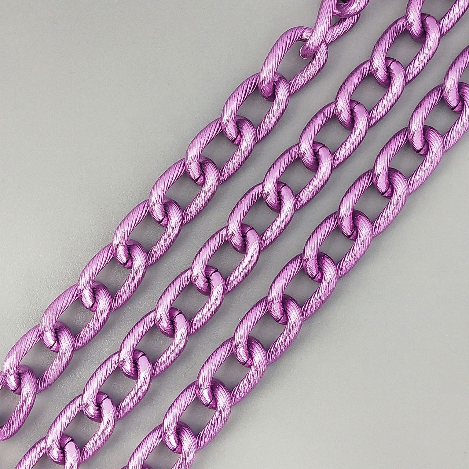 Catena Di Alluminio Forma Ovale Smaltato 10X16mm-Viola 1mt