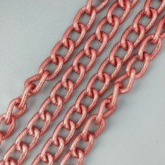 Catena Di Alluminio Forma Ovale Smaltato 10X16mm-Rosso 1mt