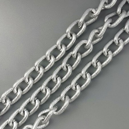 Catena Di Alluminio Forma Ovale Smaltato 10X16mm-Grigio 1mt