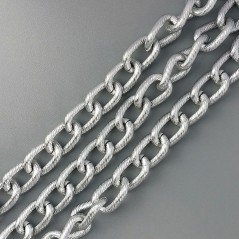 Catena Di Alluminio Forma Ovale Smaltato 10X16mm-Grigio 1mt