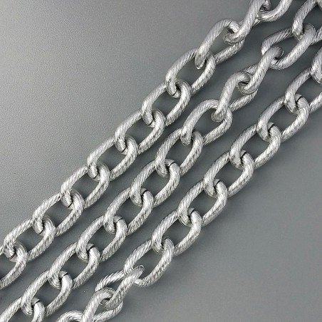 Catena Di Alluminio Forma Ovale Smaltato 10X16mm-Grigio 1mt