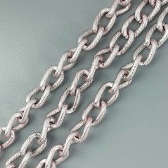 Catena Di Alluminio Forma Ovale Smaltato 10X16mm-Rosa Chiaro 1mt