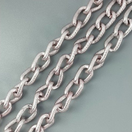 Catena Di Alluminio Forma Ovale Smaltato 10X16mm-Rosa Chiaro 1mt