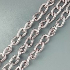 Catena Di Alluminio Forma Ovale Smaltato 10X16mm-Rosa Chiaro 1mt