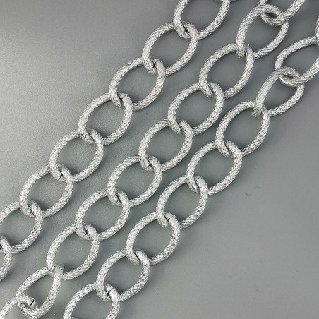 Catena Di Alluminio Forma Ovale Smaltato 19X14mm-Grigio 1mt