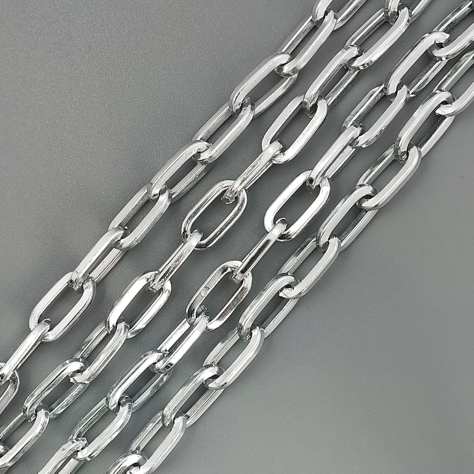 Catena Di Alluminio Forma Ovale Smaltato 08X15mm-Grigio 1mt