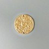 Connettore In Zama Opaco Forma Tondo Piatto Martellato 27mm-Dorato 1pz