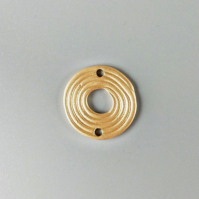 Connettore In Zama Opaco Forma Tondo Spirale 25mm-Dorato 1pz