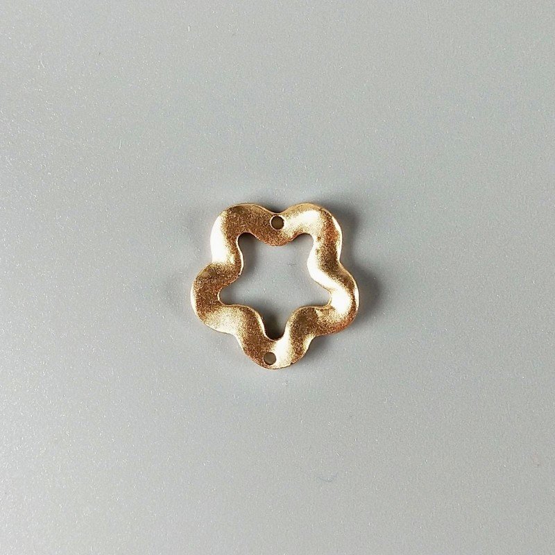 Connettore In Zama Opaco Forma Fiore 20mm-Dorato 1pz