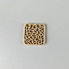 Connettore In Zama Opaco Forma Quadrata Lavorato Filigrana-20mm-Dorato 1pz