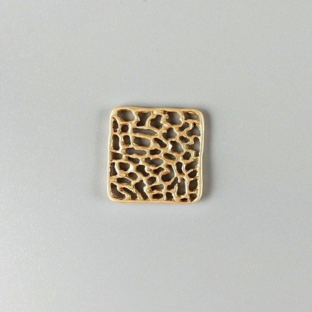Connettore In Zama Opaco Forma Quadrata Lavorato Filigrana-20mm-Dorato 1pz