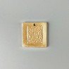 Ciondolo In Zama Opaco Forma Quadrata Lavorato Filigrana 13mm-Dorato 1pz