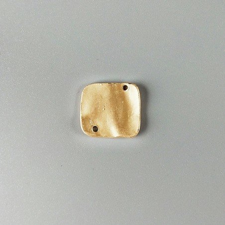 Connettore In Zama Opaco Forma Quadrata Lavorato 16X18mm-Dorato 1pz
