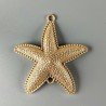 Connettore In Zama Opaco Forma Stella Marina Lavorato Filigrana 64mm-Dorato 1pz