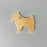 Ciondolo In Zama Opaco Forma Cane 35X28mm-Dorato 1pz