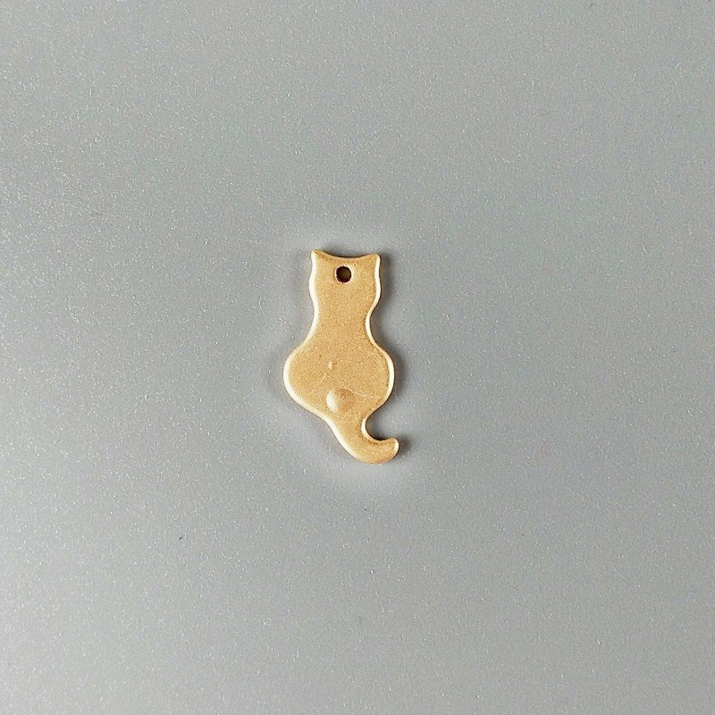 Ciondolo In Zama Opaco Forma Gatto-Dorato 1pz