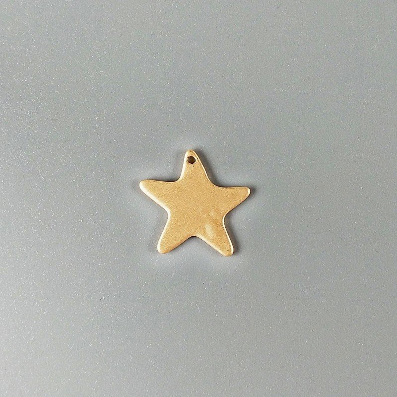 Ciondolo In Zama Opaco Forma Stella 19-20mm-Dorato 1pz