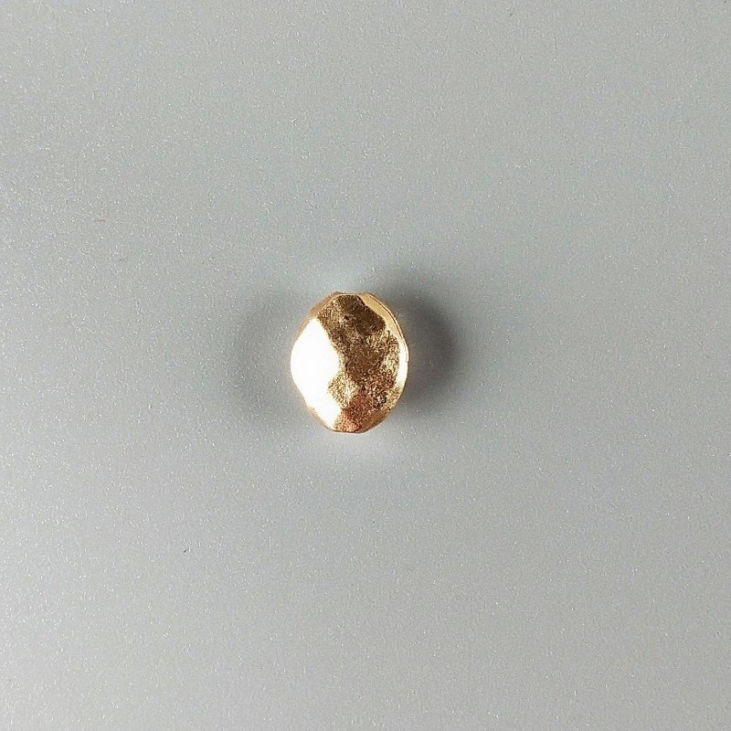 Distanziatore In Zama Opaco Forma Ovale Sfaccettato 13X11mm-Dorato 1pz
