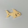 Connettore In Zama Opaco Forma Pesce Martellato 33X22mm-Dorato 1pz