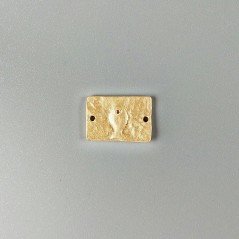 Connettore In Zama Opaco Forma Rettangolo Martellato Pesce 18X12mm-Dorato 1pz