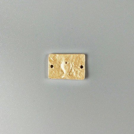 Connettore In Zama Opaco Forma Rettangolo Martellato Pesce 18X12mm-Dorato 1pz