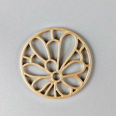 Connettore In Zama Opaco Forma Cerchio Lavorato 40mm-Dorato 1pz