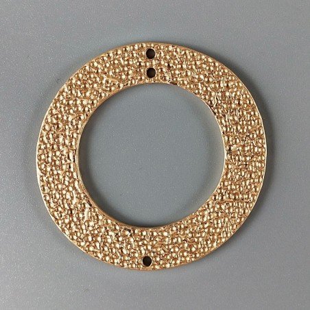 Connettore In Zama Opaco Forma Tondo Martellato 50-51mm-Dorato 1pz