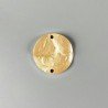 Connettore In Zama Opaco Forma Tondo Piatto Martellato 25mm-Dorato 1pz