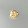 Connettore In Zama Opaco Forma Tondo Piatto Martellato 20mm-Dorato 1pz