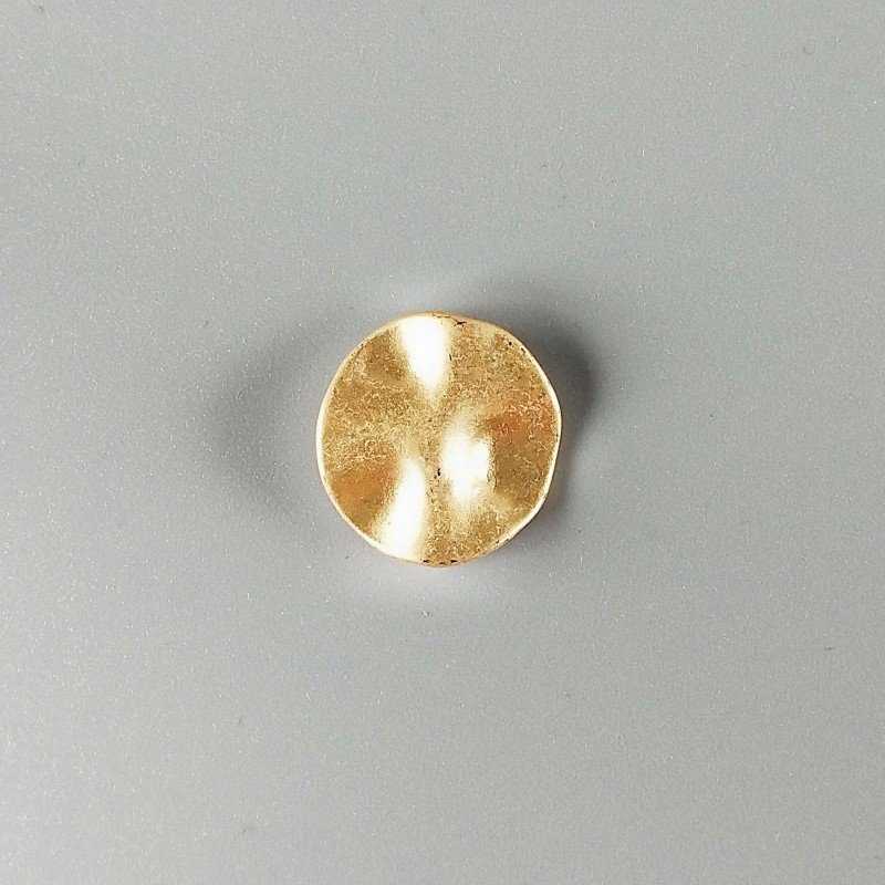 Distanziatore In Zama Opaco Forma Tondo Martellato 19-20mm-Dorato 1pz