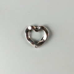 Connettore In Zama Forma Cuore 21X19mm-Argentato 1pz